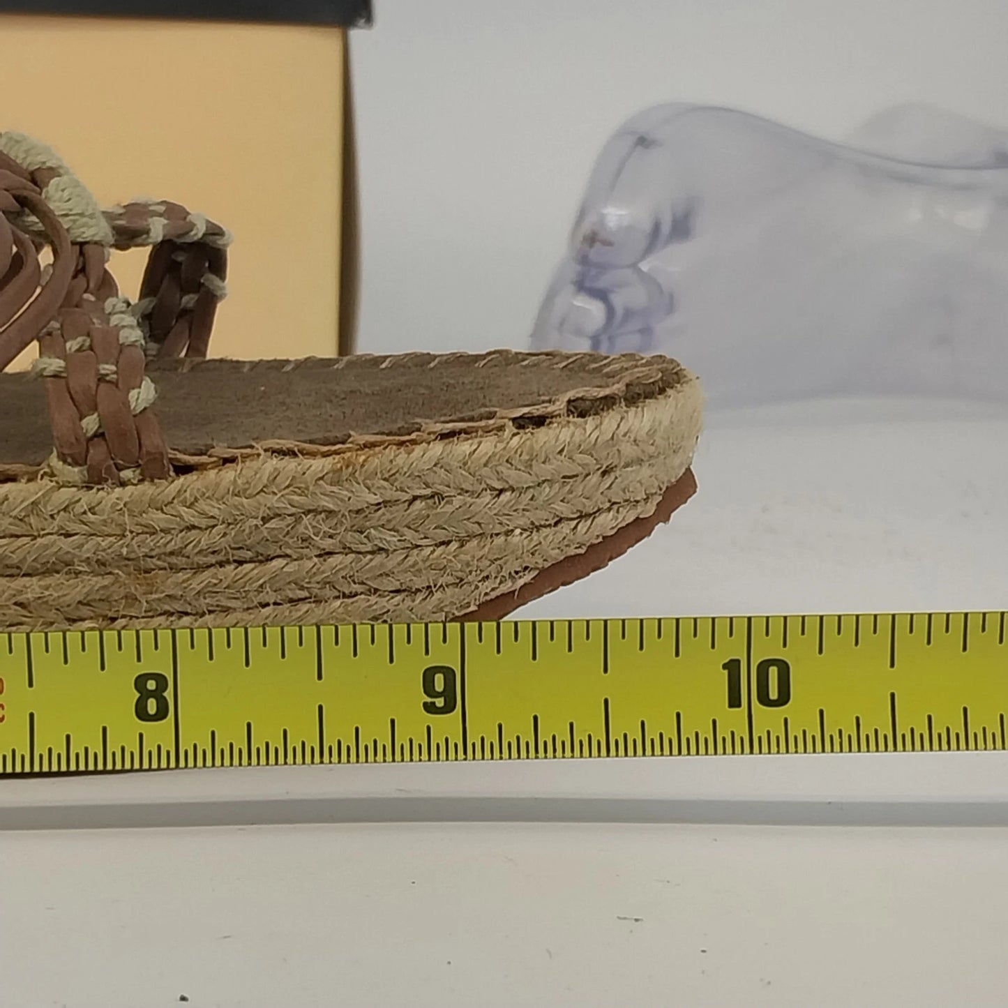 Montego Bay Club Wedge Sandals Brown Espadrille Platform Women's 7.5 Casual