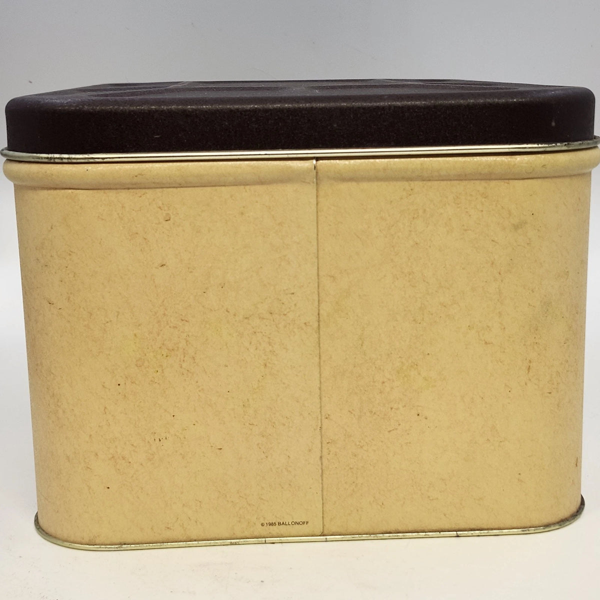 Slice O' Life Bread Empty Box Metal Tin Brown Lid Wheat Design 14" USA Vintage
