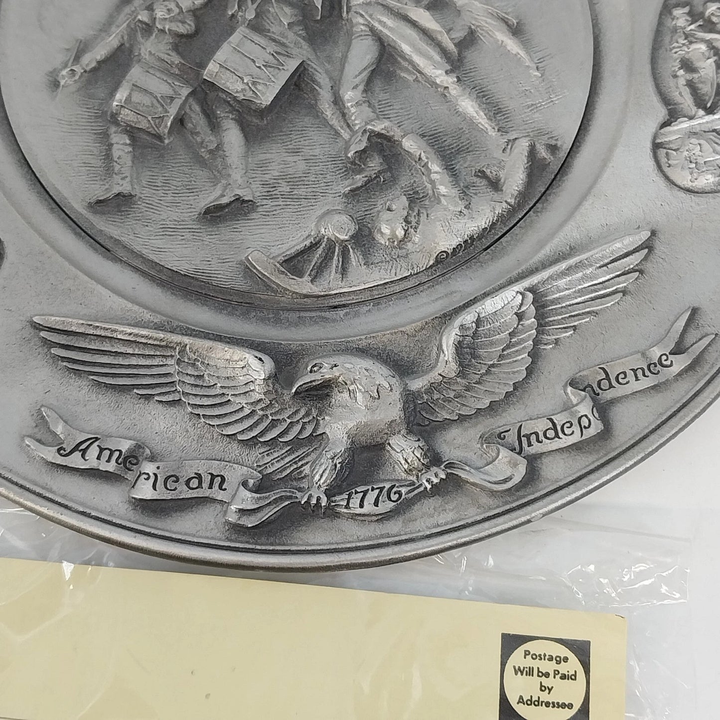 Hudson Pewter Spirit of ’76 Bicentennial Pewter Plate 9" Independence Day 1776