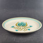 Tulip Time 14" Oval Serving Platter Franciscan Earthenware Blue Green Tulip Rim