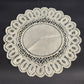 Set 2 Placemats White Round Center w Ornamental Doilies Lace Scalloped Edge 11"