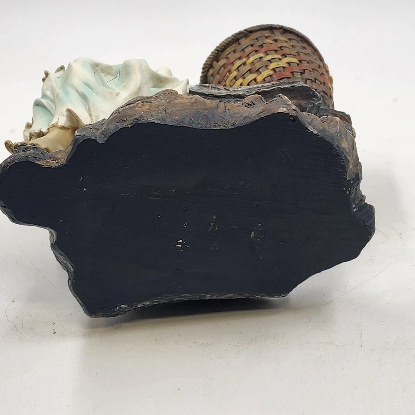 Universal Statuary Native American Indian Maiden Figurine Basket Resin 13" Vtg