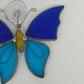 Blue Stained Glass Butterfly Suncatcher Tiffany Style Window Hang 7" Suction Cup