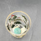 Celebrations Holly Tealight Candle Holder Clear 6" Hand Painted Hurricane Style