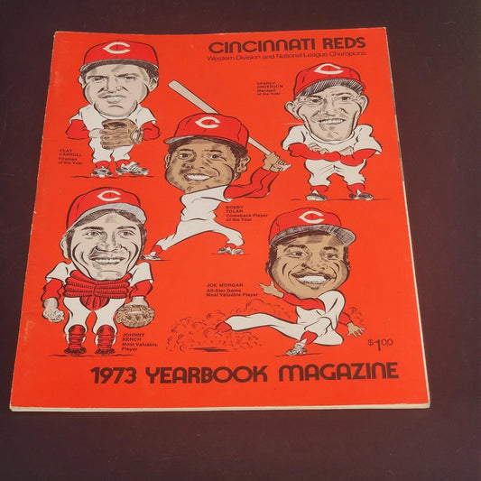 1973 Cincinnati Reds yearbook featuring Johnny Bench