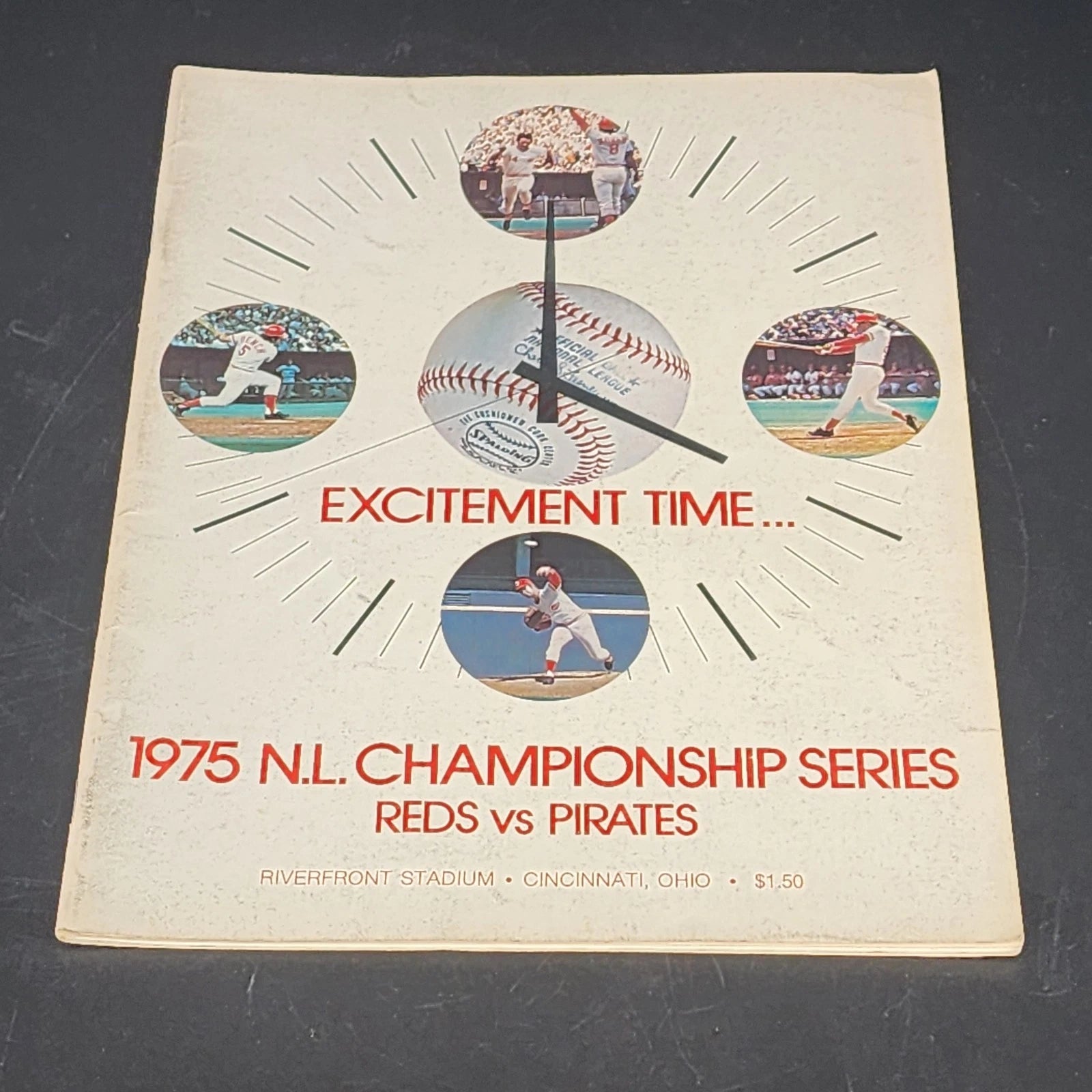 1975 nlcs program reds pirates vintage mlb