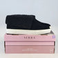 Serra Black Suede Sneaker Booties Women’s 9 Faux Fur Lined Casual Shoes