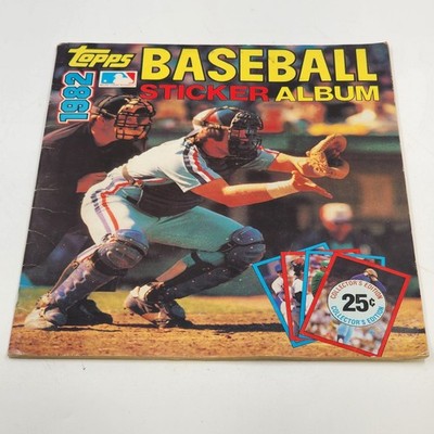 1982 Topps baseball sticker album with Gary Carter cover 215 of 260 stickers