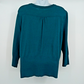 Elle Women's Turquoise XL Cardigan Ruffle Floral Button-Up Stretch Long Sleeve