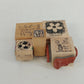 Wood Mounted Rubber Stamps Nature Sports Flower Craft Set 5 Collectible Vintage