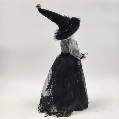 Spooky Witch Tree Topper Figurine Crystal Ball Halloween 17"x6" Table Top Decor