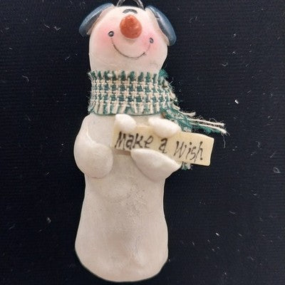 Acrylic Snowman Make a Wish with Headphone & Neck Warmer Brooch Lapel Pin China