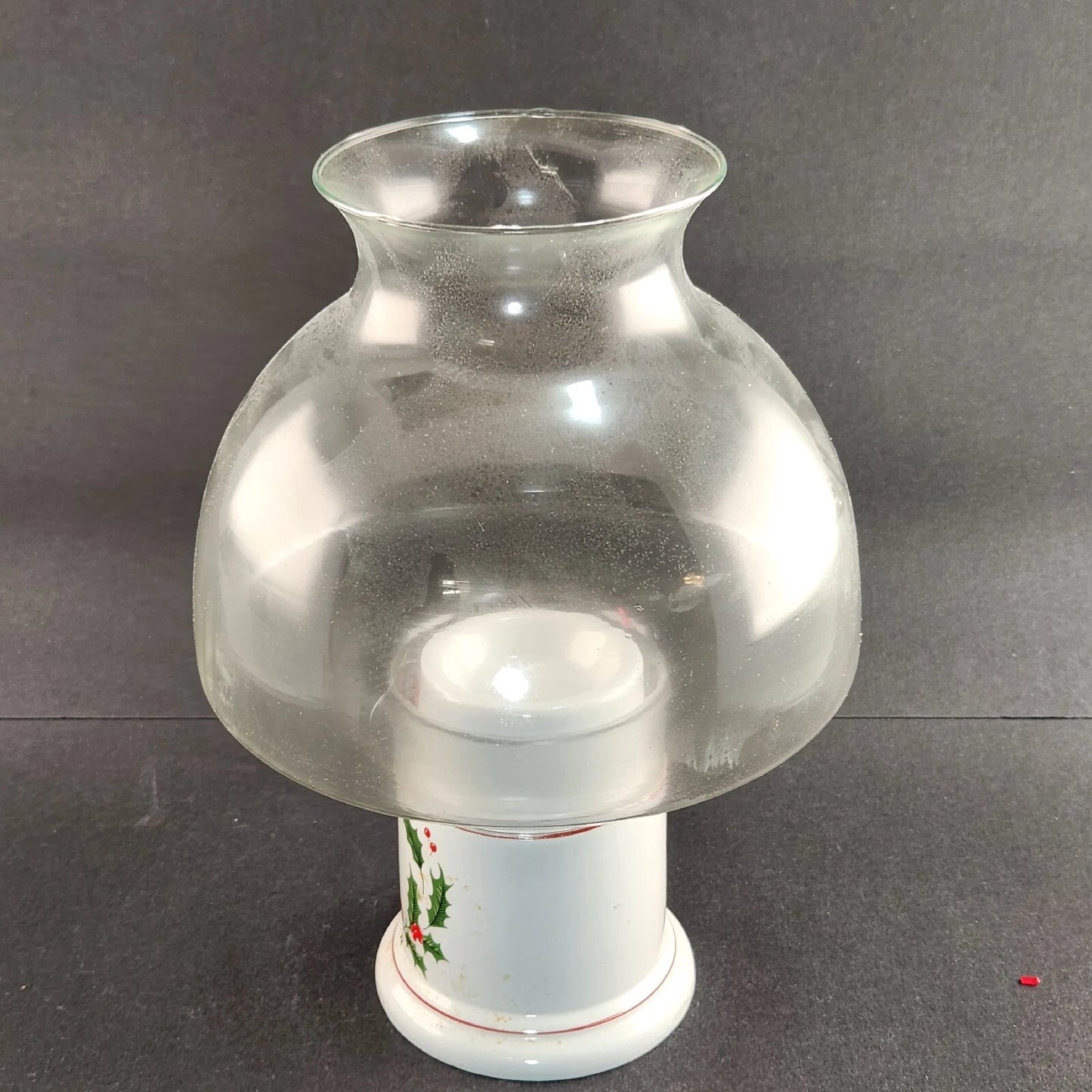 Classic Hurricane Christmas Candle Holder 10" Lamp w Box Jay Import Co Vintage