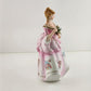 Colonial Lady Figurine Lefton China Hand Painted Flower Bouquet KW7677 Vintage