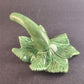 Ceramic Green Bud Flower Vase Single Stem Leaves Veins Candle Topper Vintage 7"