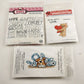 NOS Lot of 3 Cling Mounted Rubber Stamps Words of Inspriation & Double Trouble