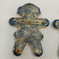Gingerbread Man & Woman Ceramic Holiday Christmas Brooches Pins Festive Jewelry