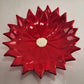 3 Poinsettia Flower Candy Dishes Christmas Atlantic Mold 10" and 8" Ceramic Vtg