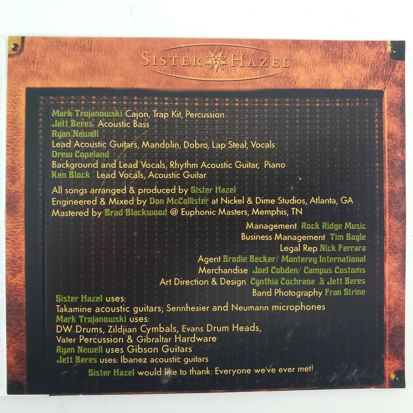 Before The Amplifiers Live Acoustic by Sister Hazel CD 2008 16 Track Album