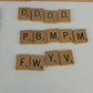 Scrabble Wood Tile Set 98 Letters 2 Blanks 4 7" Wood Tile Holders 1948 Vtg USA