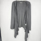 Attention Women’s L/G Gray Hooded Tie Front Cardigan Lightweight Draped