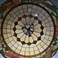 X-Large Stained Glass Hanging Light Tiffany Style Chandelier 3-Light Floral Vtg