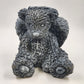 Angel Bear Gray Concrete Stone Statue Seated Halo Wings Cross Garden Decoration