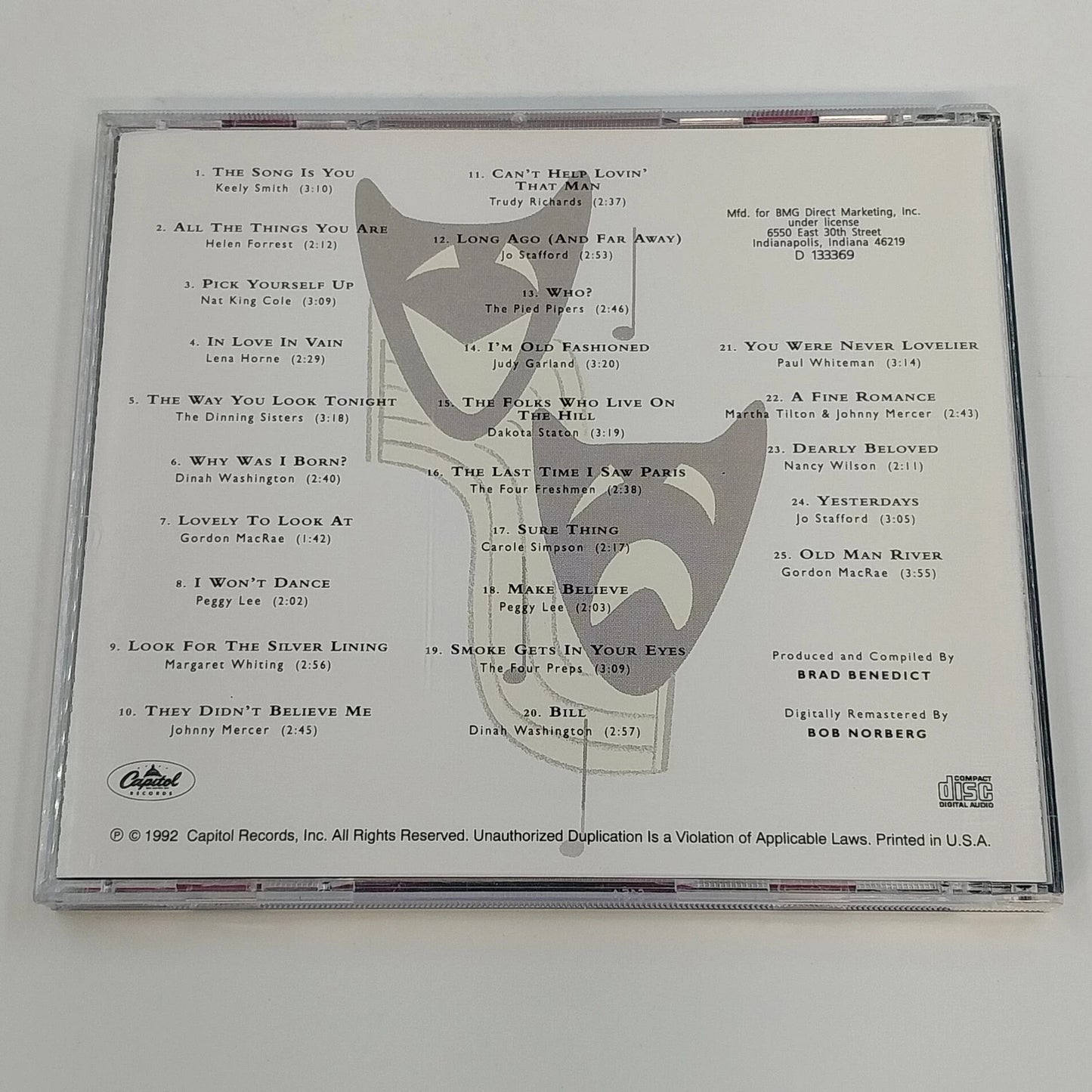 Capitol Sings 4 CD George Gershwin Cole Porter Rodgers & Hart Jerome Kern Jazz