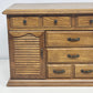 Prestige Wood Jewelry Box Cabinet 11 Drawer Louvered Doors Felt Lined 17"
