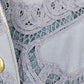 Together! Denim Batwing Jacket Missy S Gold Buttons Lace Trim 1980s Vintage