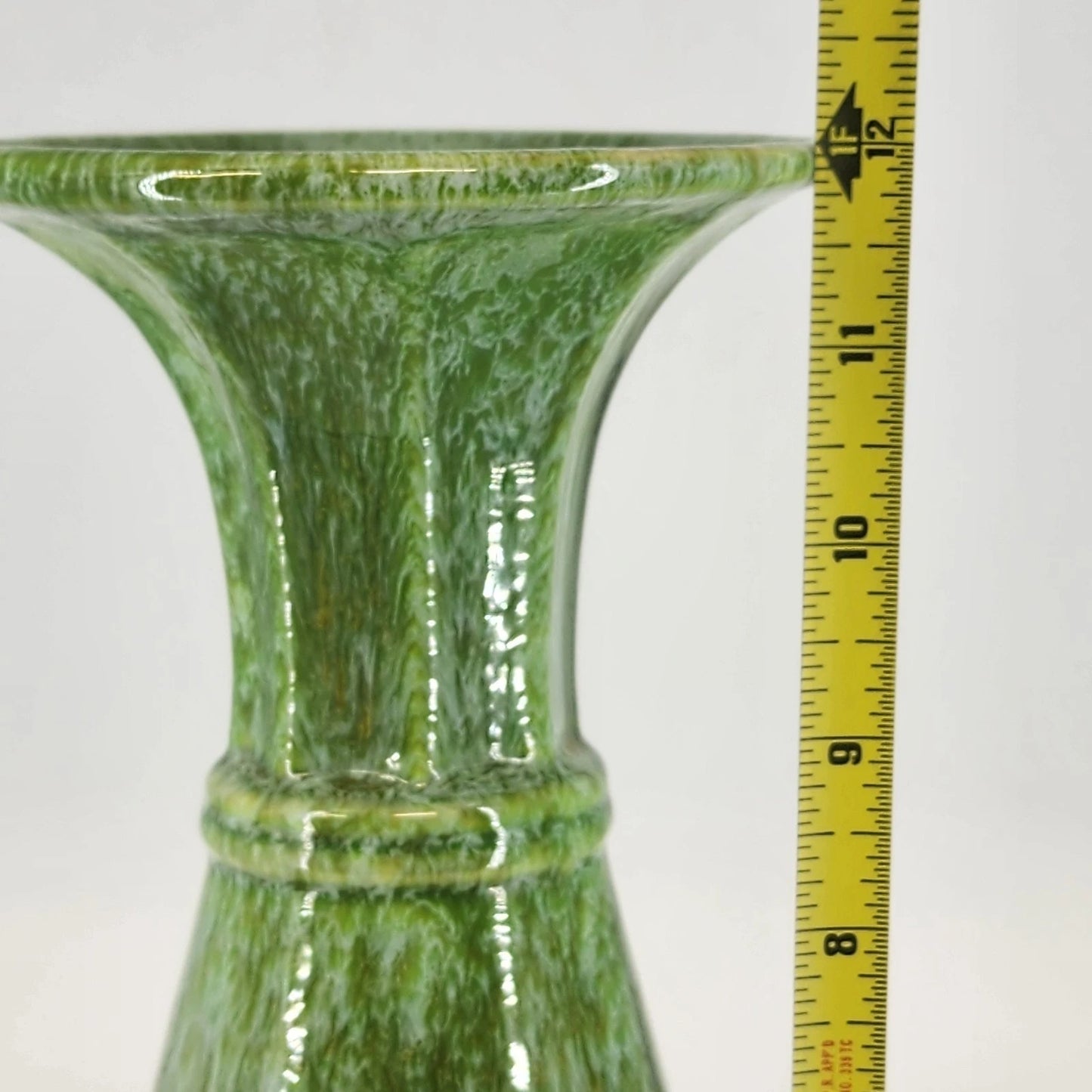Vintage Royal Haeger Green Drip Glaze Cylinder Vase 12 Inch MCM