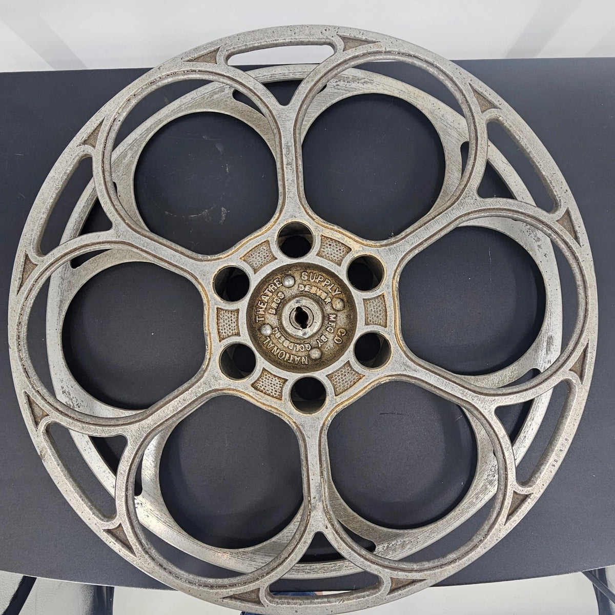 National Theater Supply Goldberg Bros 15" 35mm Aluminum 6-Hole Film Reel Vintage