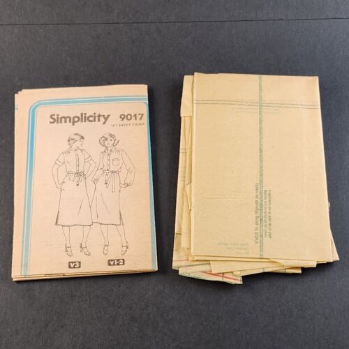 Simplicity 9017 Vintage Sewing Pattern Misses' Shirtdress and Tie Belt