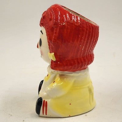 Rubens Original Raggedy Ann Ceramic Planter Vase 6" Original Japan 1976 Vintage