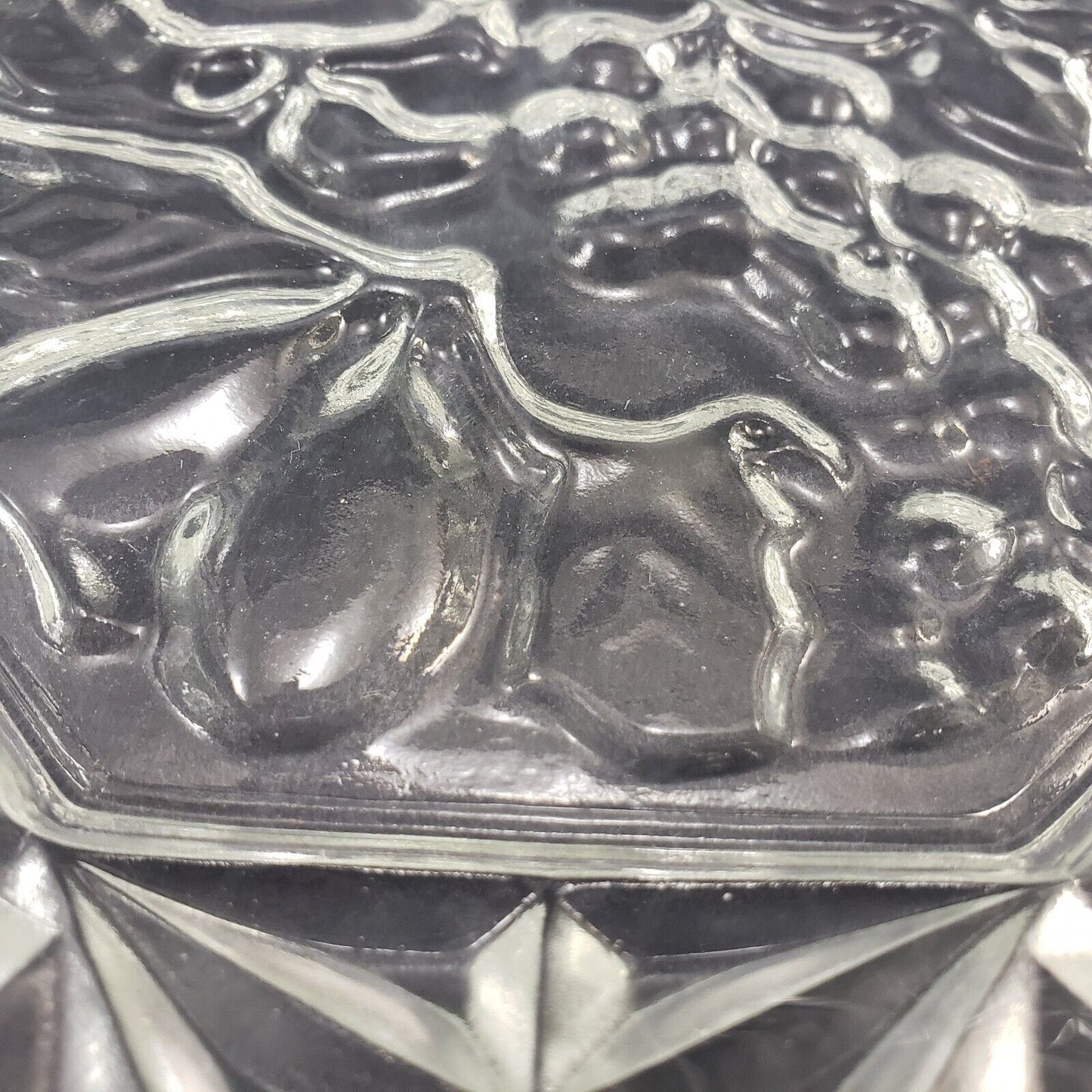 Federal Glass Pioneer Fruit Bowl 11in Clear Ruffled Edge Vintage