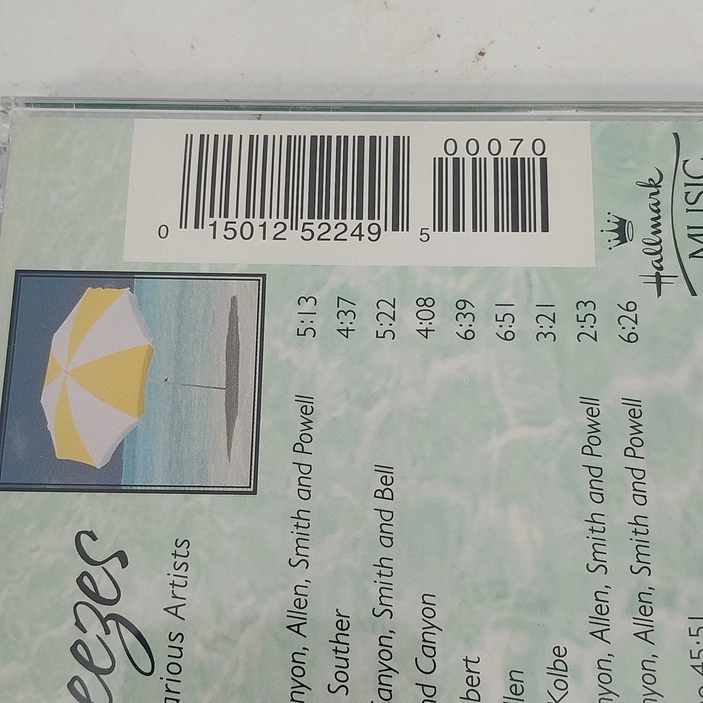 Hallmark Ocean Breezes Soft Sounds of the Seashore CD Narada Instrumental 1997