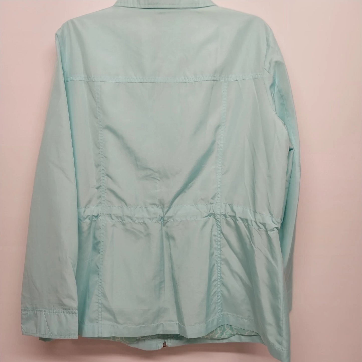 Studio Works Women's XL Light Blue Lightweight Zip Jacket 4 Pockets Drawstring