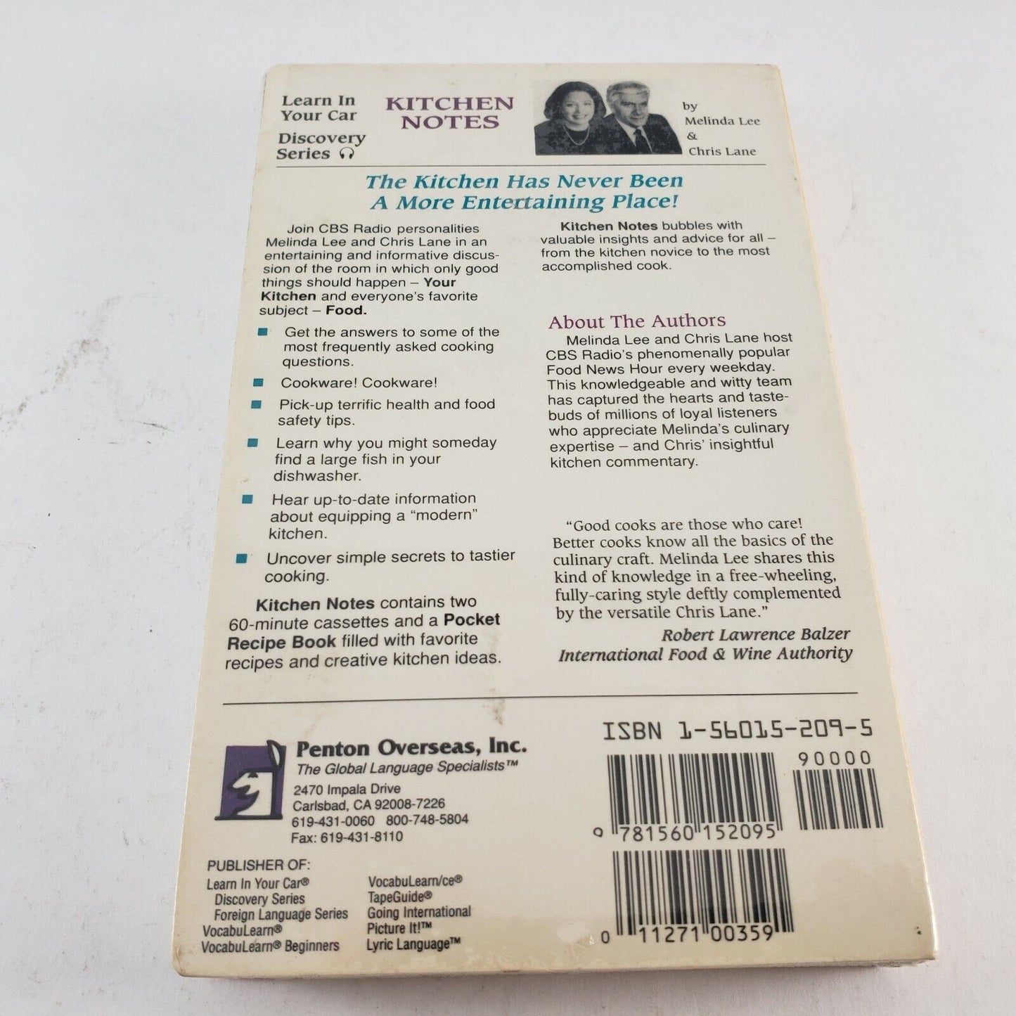 Kitchen Notes Audiobook Cassettes Melinda Lee Chris Lane