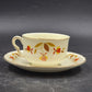 Autumn Leaf Cup & Saucer Set Ruffled D Flat Hall's Superior & Jewel Tea MCM Vtg