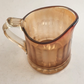 Pitcher Iridescent Amber Cream Marigold Ribbed Jug With Handle Vintage