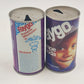 Set of 2 Faygo Fruit Grape Soda Pull Tab Empty Cans Medicine Milestones Vtg 1977