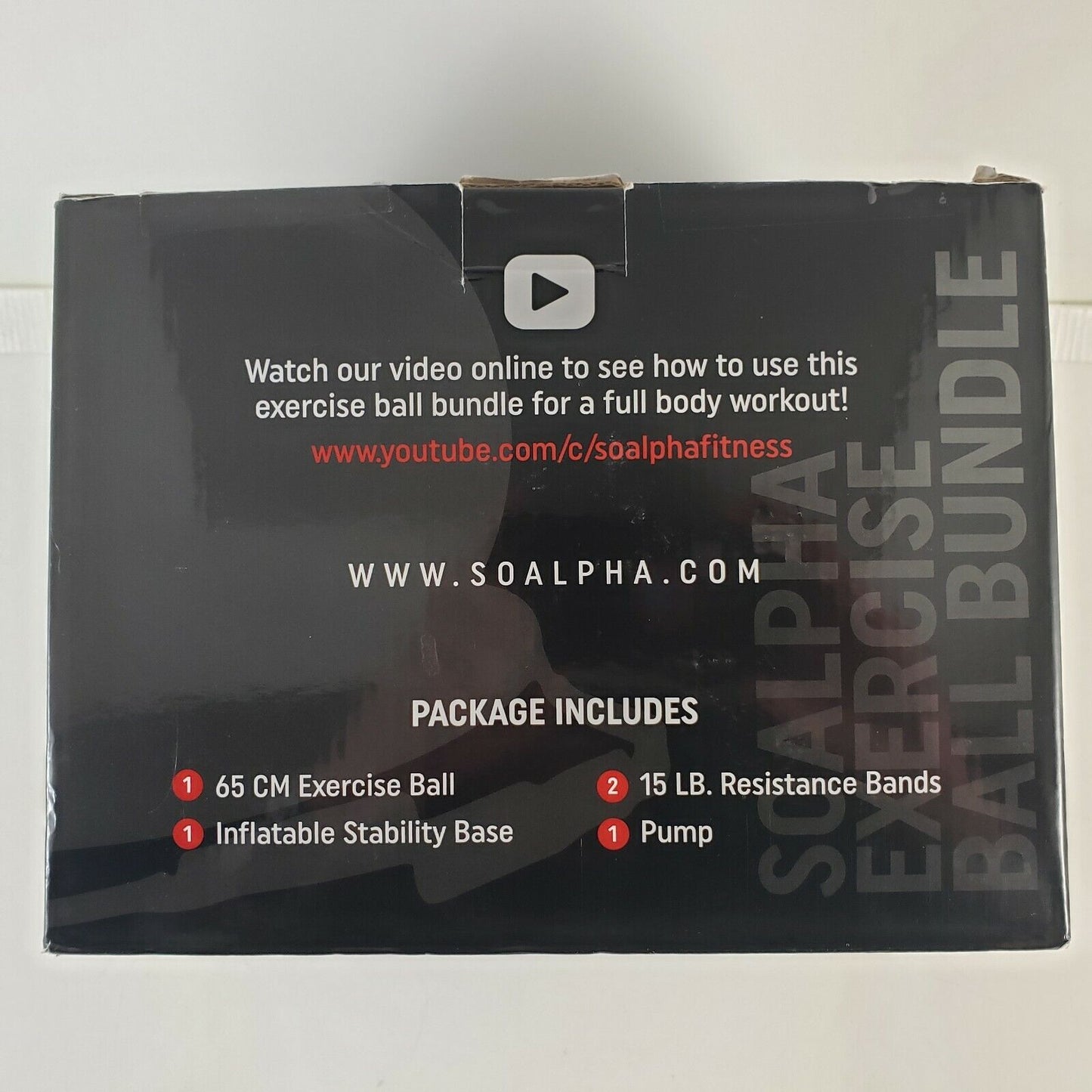 SoAlpha Premium Excercise Kit Pump Inflatable Ball & Base 15 LB Resistance Bands
