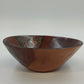Zimbabwe Hand Carved Olive Wood Bowl 7" African Batik Animal Print Varnished Vtg