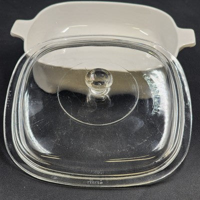 Corning Ware MW-9-B French White Square Browning Skillet Roaster Dish 8"x2" USA