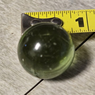 1 Transparent Clear Glass Round Marble Shaded Solid Green Jolen 0.75" Diameter