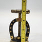 Horseshoe Screw-Down Nutcracker Gold Tone Metal T-Handle Tabletop 3.5" Patina