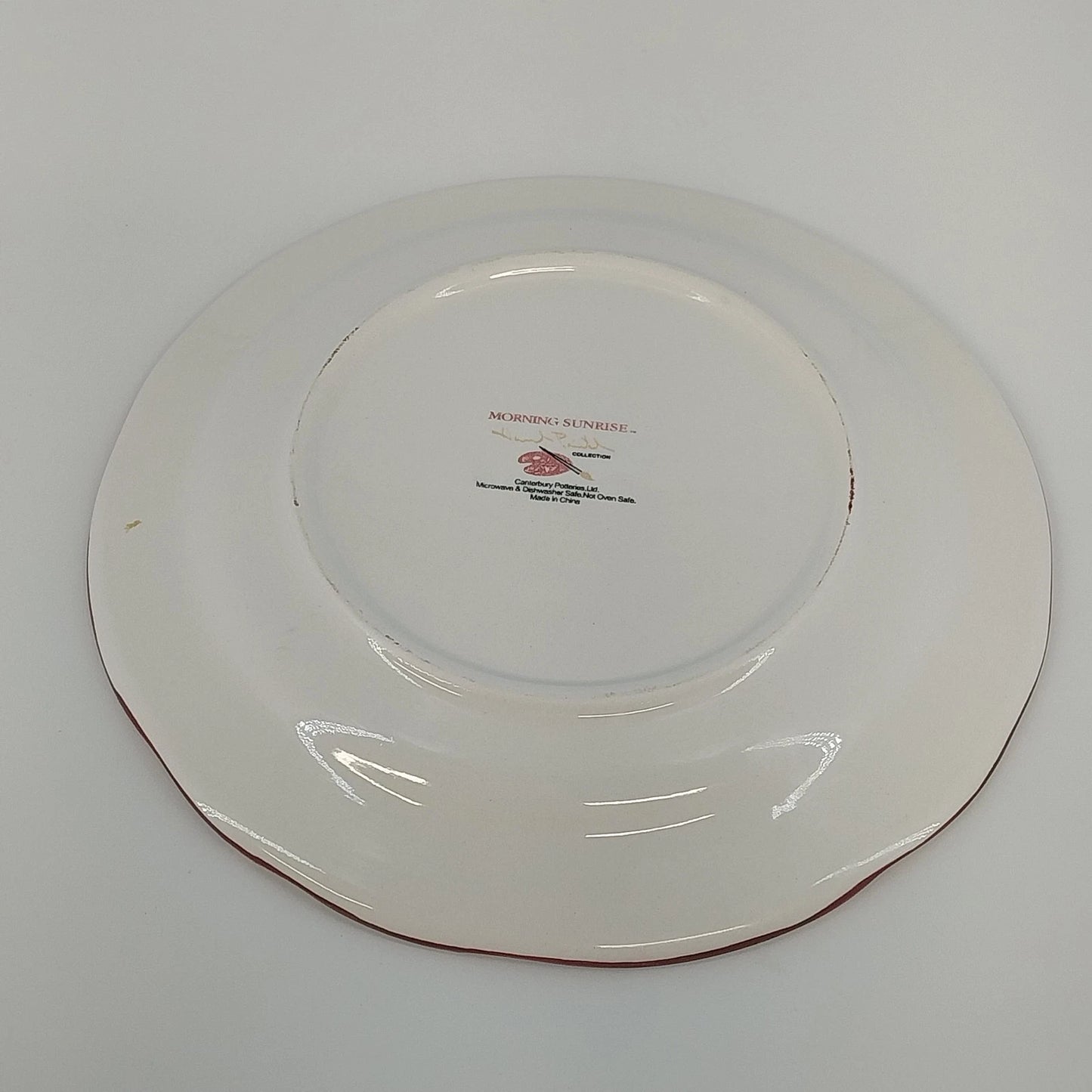 Canterbury Potteries Morning Sunrise Rooster Salad Plate Hand Painted 8.5"