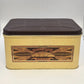 Slice O' Life Bread Empty Box Metal Tin Brown Lid Wheat Design 14" USA Vintage