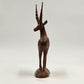 Wooden Hand Carved Antelope Figurine Gazelle Natural Smooth Finish on Base 8.5"