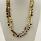 Lot of 3 Multicolor Round Beaded Necklaces Wood Acrylic Metal & Infinity Style